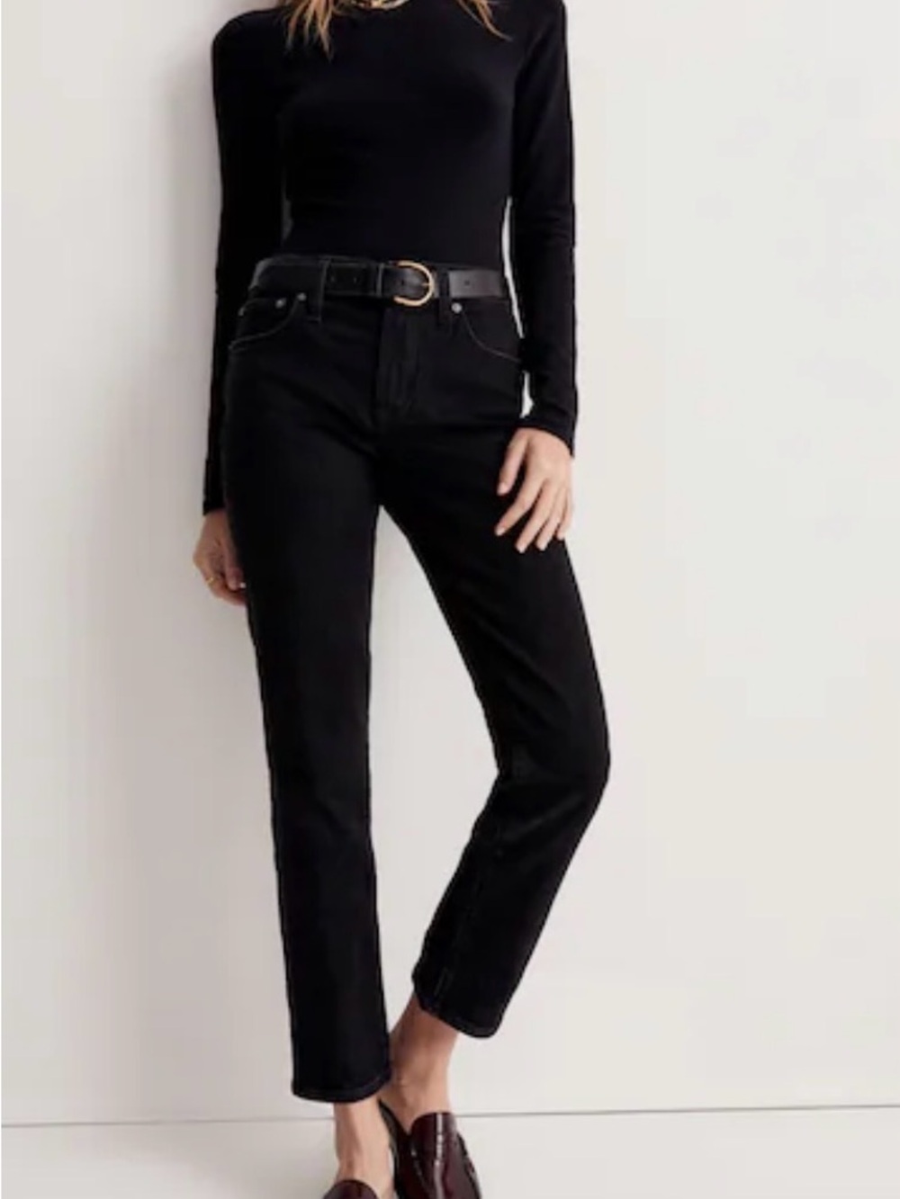 Madewell The Mid-Rise Perfect Vintage Jean Straight Leg Black Size 27